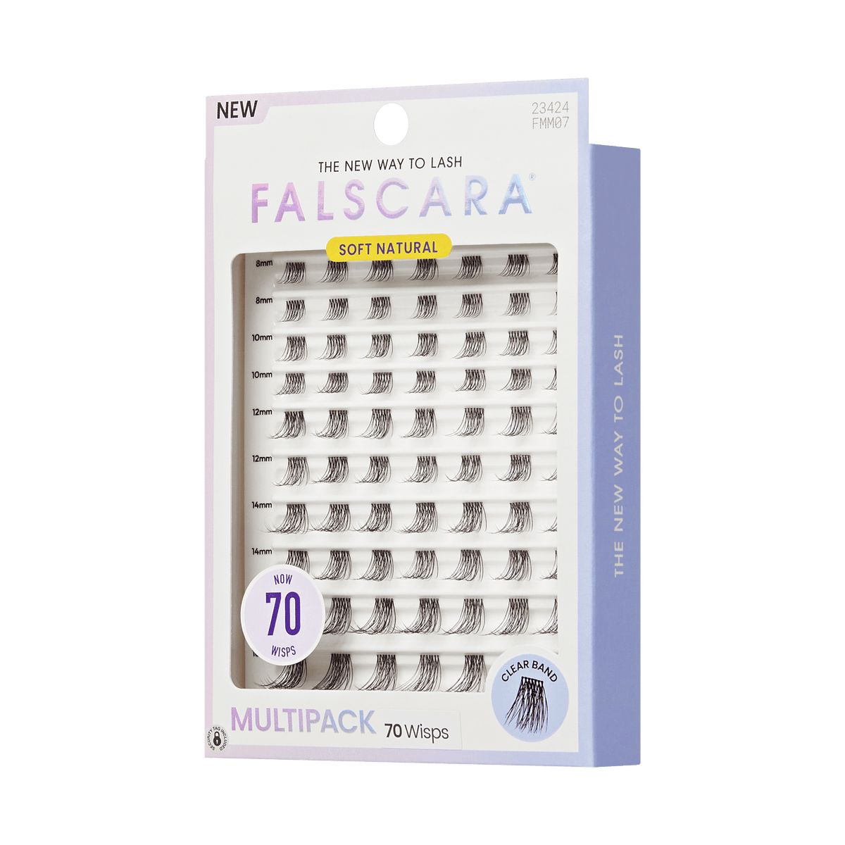 Falscara Soft Natural Mega Multipack | DIY False Lash Extensions, Cluster Lash, Wispy Lashes, 70 Wisps, 8mm-16mm