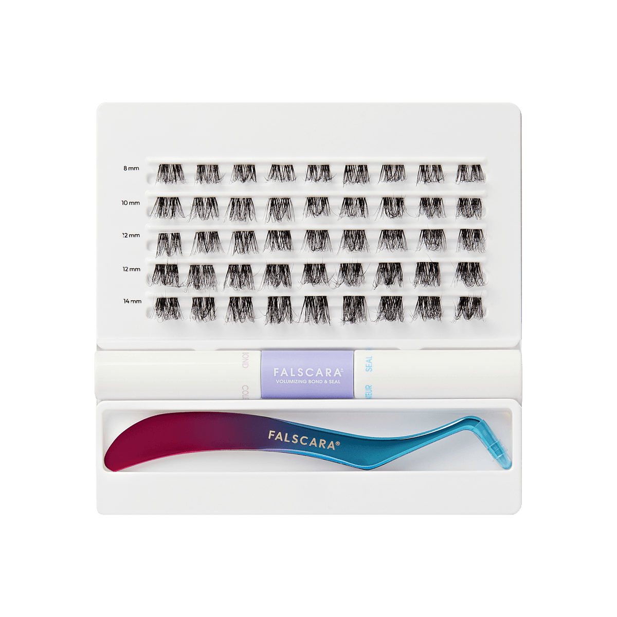 Falscara Bold Wispy Essentials Kit | DIY False Lash Extensions, Cluster Lash, Wispy Lashes, 45 Wisps, 8mm-14mm