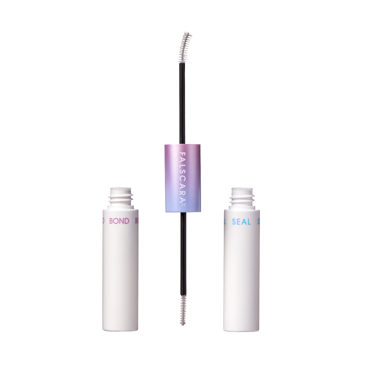 Eyebrow product with three bottles labeled &