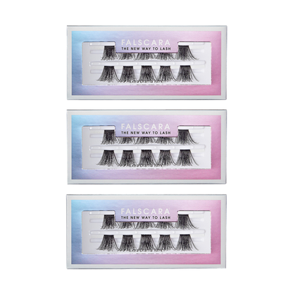 Three packages of Falscara false eyelashes in 16mm &