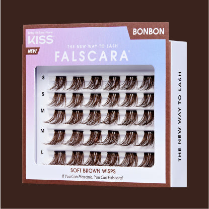 Bonbon Falscara Brown Wisps false lashes with multiple strips in different sizes.