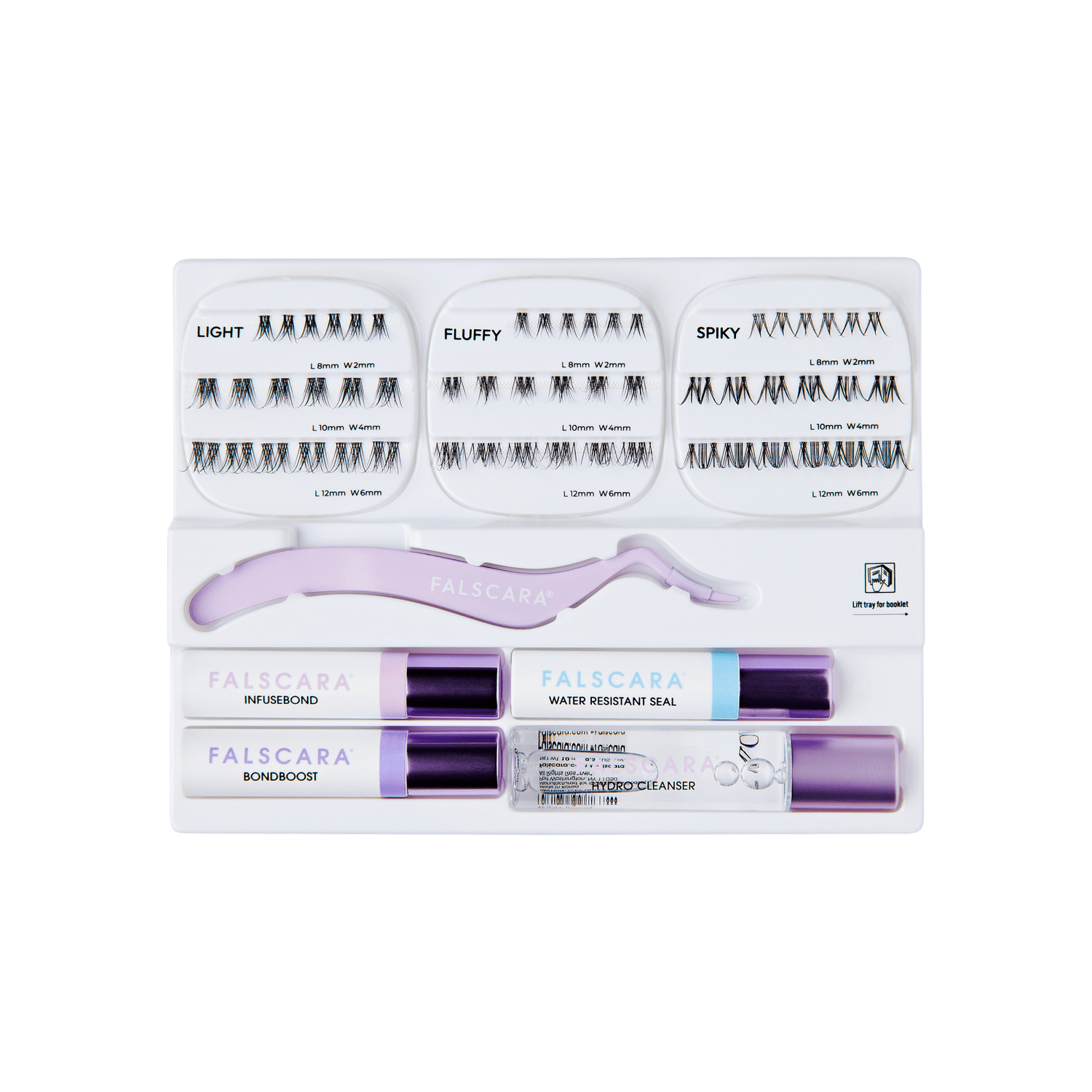 Falscara Studio Lash Extension Kit - Delicate | DIY False Lash Extensions, Natural, Cluster Lash, Wispy Lashes, 54 Wisps, 8mm-12mm